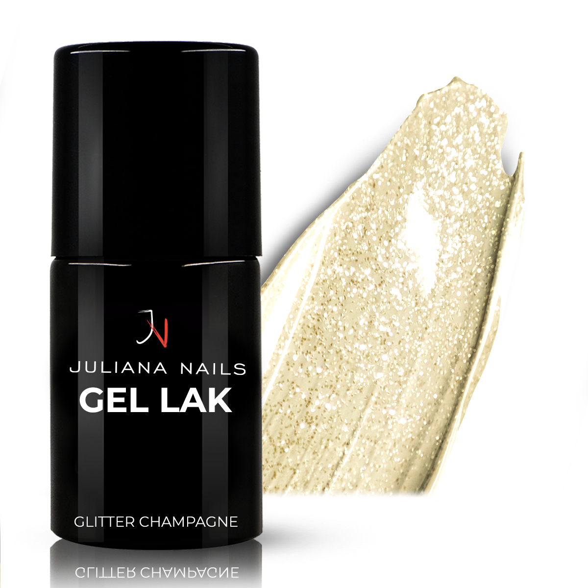 Vernis Semi-permanent Gel Lack 413 - Glitter Champagne