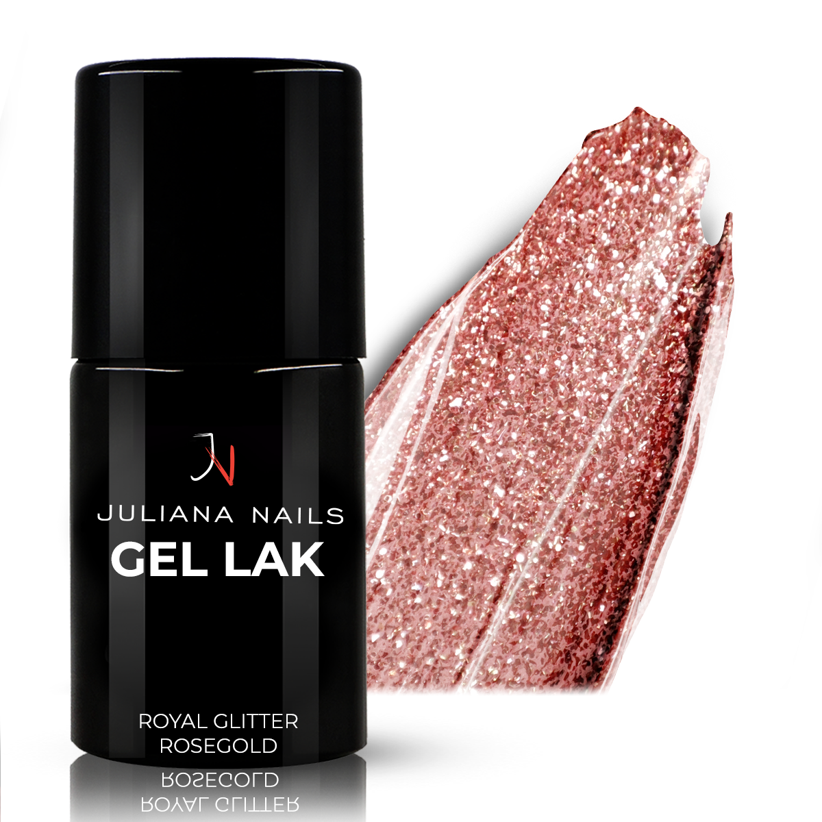 Vernis Semi-permanent Gel Lack 460 - Royal Glitter Rosegold